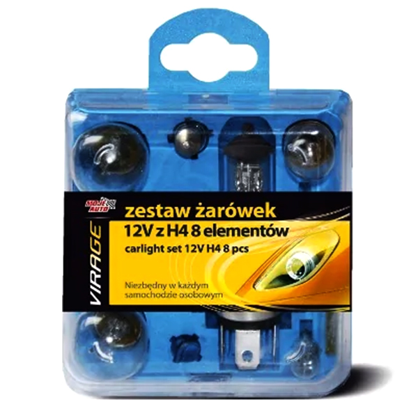 VIRAGE H4 12V ZESTAW ŻARÓWEK 8 ELEMENTÓW
