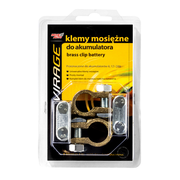 VIRAGE KLEMY MOSIĘŻNE DO AKUMULATORA 2 SZT