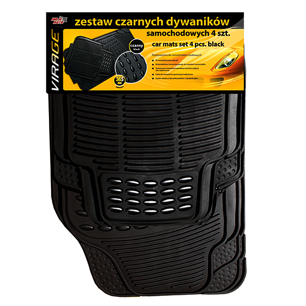 VIRAGE ZESTAW CZARNYCH DYWANÓW SAMOCHODOWYCH